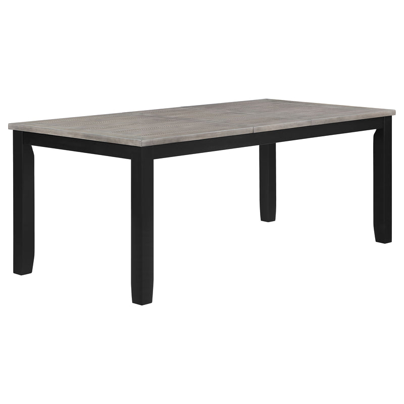 Mesa de comedor extensible rectangular Elodie de 78 pulgadas con hoja de extensión negra