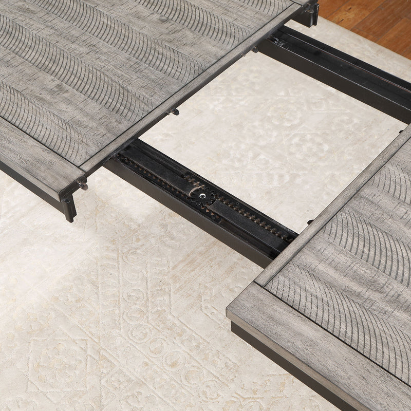 Mesa de comedor extensible rectangular Elodie de 78 pulgadas con hoja de extensión negra