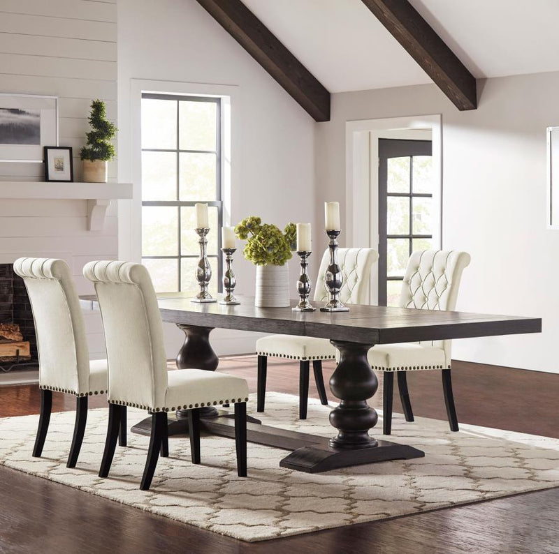 Juego de comedor rectangular Phelps, estilo "noir" envejecido