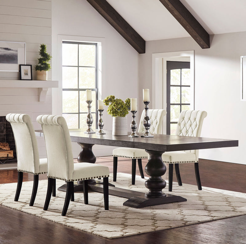 Juego de comedor rectangular Phelps, estilo "noir" envejecido