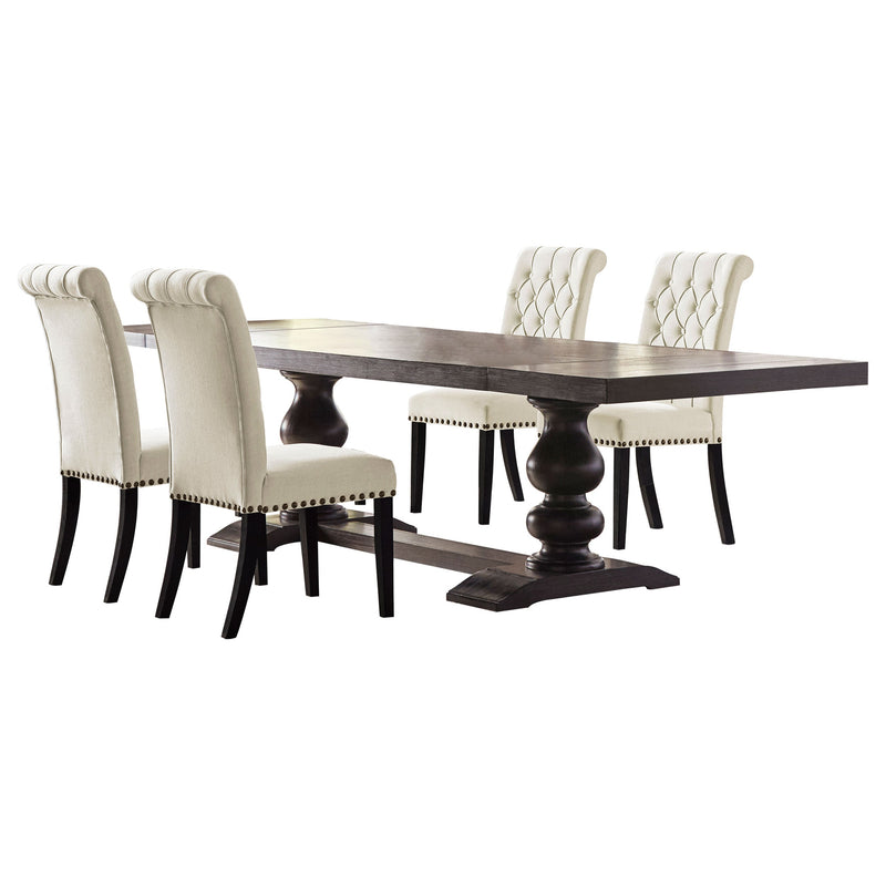 Juego de comedor rectangular Phelps, estilo "noir" envejecido