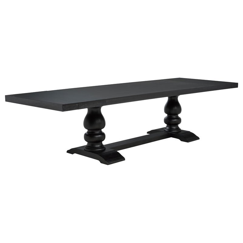 Juego de comedor rectangular Phelps de 9 piezas Noir envejecido