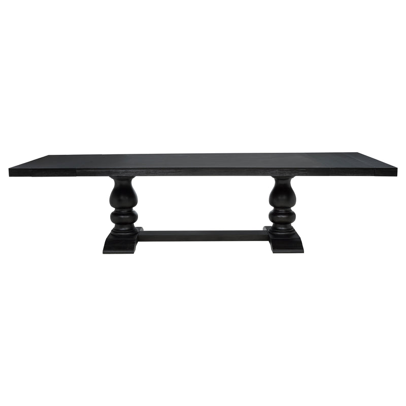 Juego de comedor rectangular Phelps de 9 piezas Noir envejecido