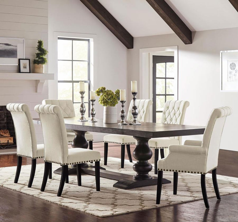 Juego de comedor rectangular Phelps, estilo "noir" envejecido
