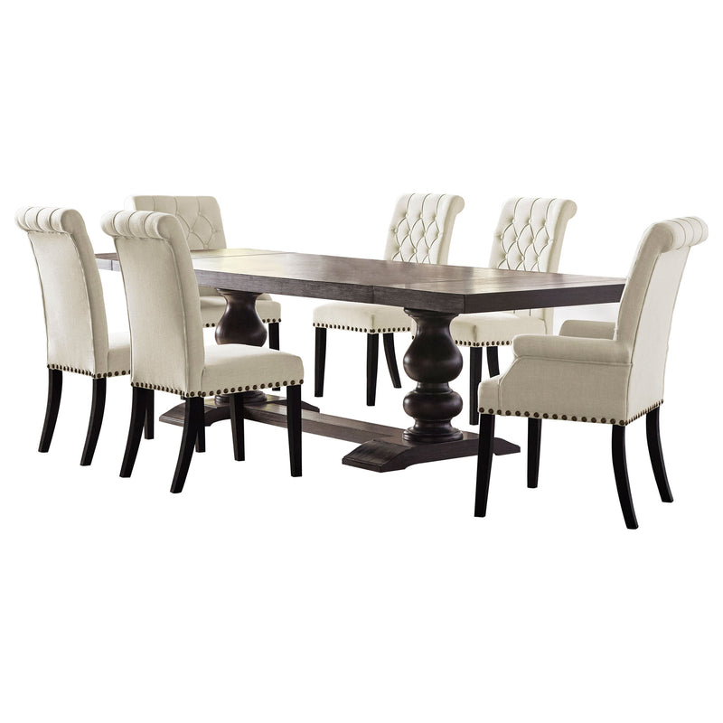 Juego de comedor rectangular Phelps, estilo "noir" envejecido