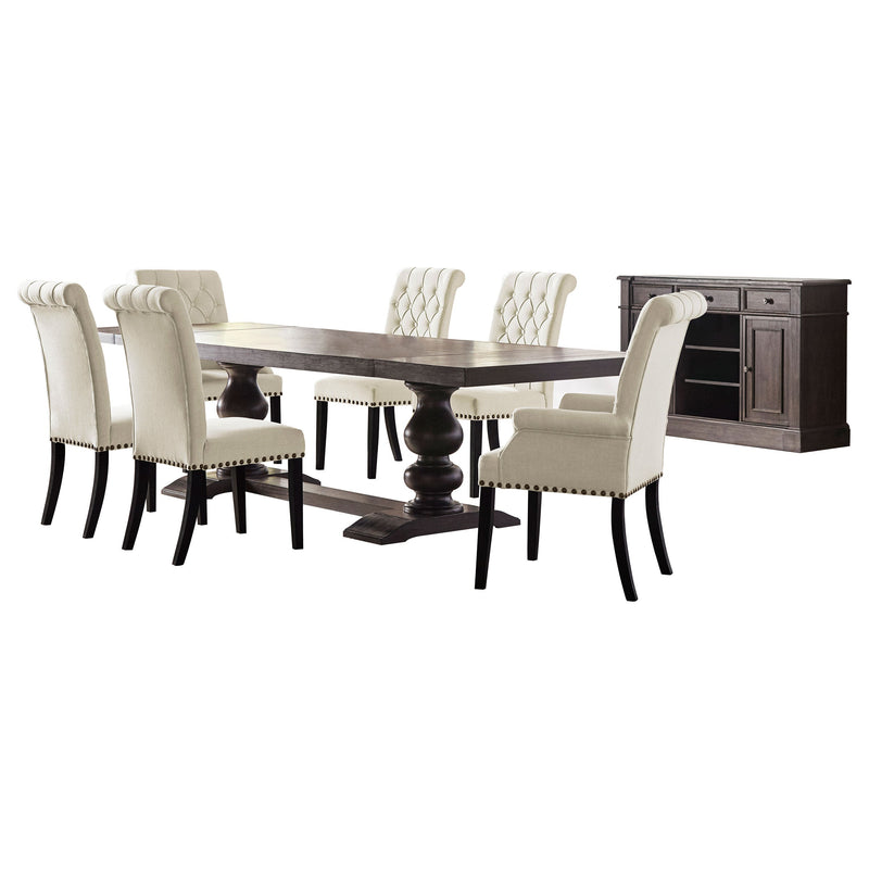 Juego de comedor rectangular Phelps, estilo "noir" envejecido
