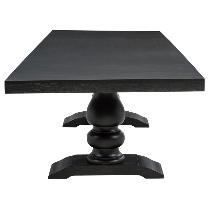 Juego de comedor rectangular Phelps de 9 piezas Noir envejecido