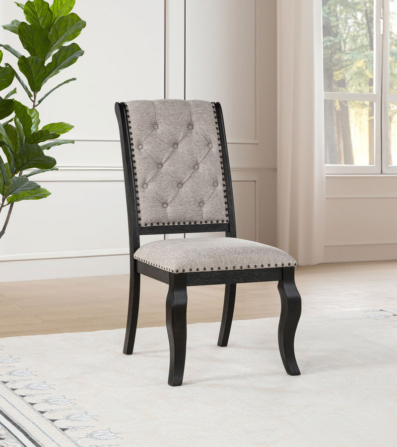 Silla de comedor tapizada Phelps Noir desgastado color canela (juego de 2)
