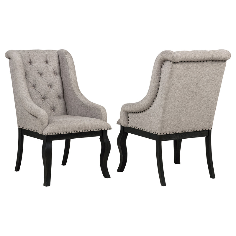 Sillón de comedor tapizado Phelps Tan Distressed Noir (Juego de 2)
