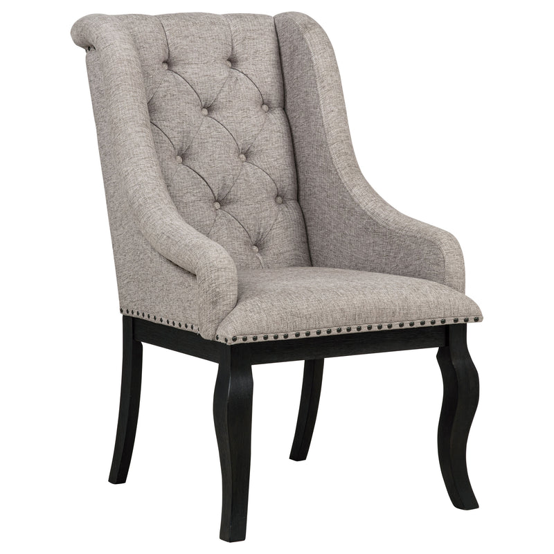 Sillón de comedor tapizado Phelps Tan Distressed Noir (Juego de 2)