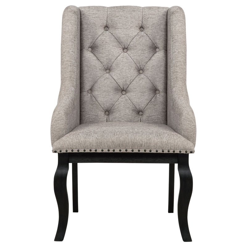 Sillón de comedor tapizado Phelps Tan Distressed Noir (Juego de 2)