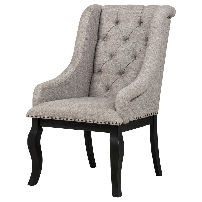 Sillón de comedor tapizado Phelps Tan Distressed Noir (Juego de 2)