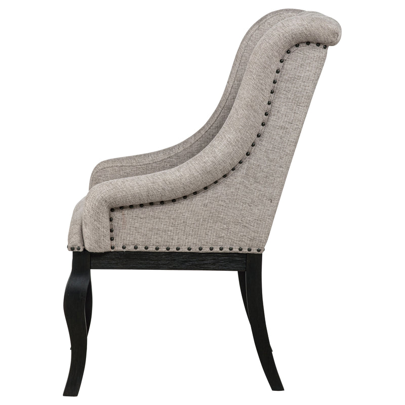 Sillón de comedor tapizado Phelps Tan Distressed Noir (Juego de 2)