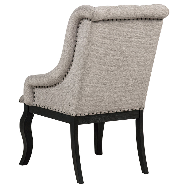 Sillón de comedor tapizado Phelps Tan Distressed Noir (Juego de 2)