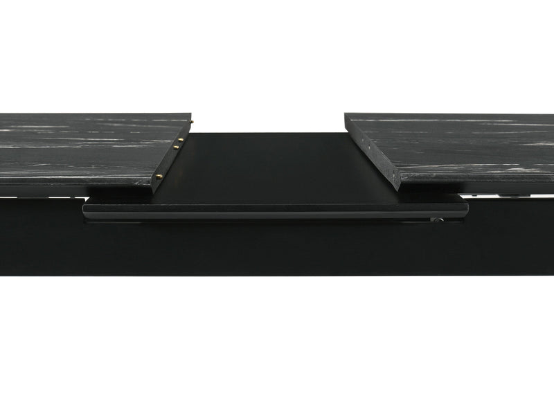 Mesa de comedor extensible Crestmont de 78 pulgadas con mármol sintético negro