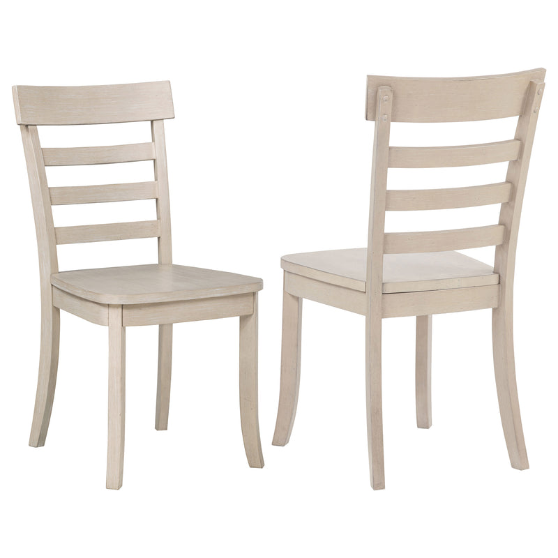 Silla lateral de comedor Orrison con respaldo de escalera y lino (juego de 2)
