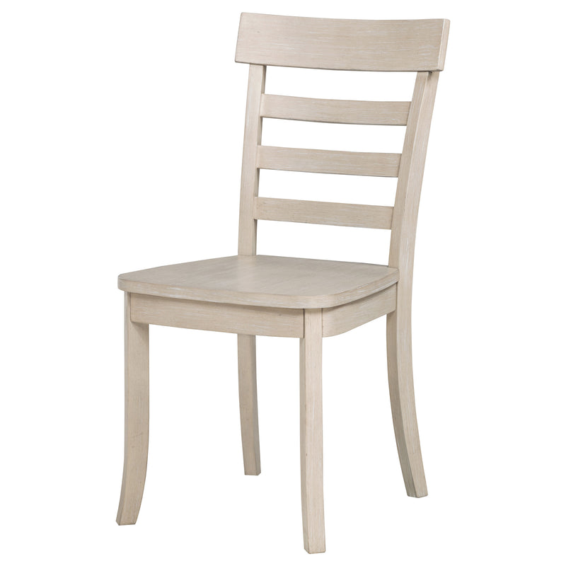 Silla lateral de comedor Orrison con respaldo de escalera y lino (juego de 2)