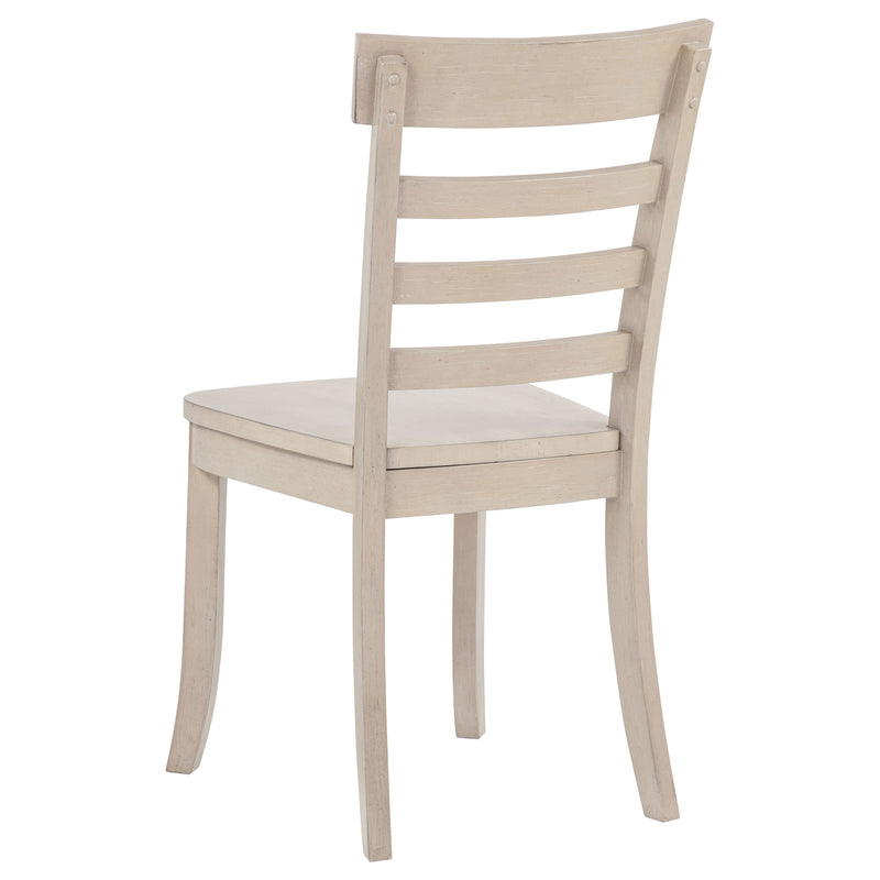 Silla lateral de comedor Orrison con respaldo de escalera y lino (juego de 2)