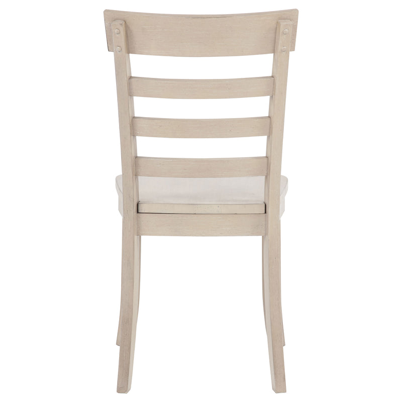 Silla lateral de comedor Orrison con respaldo de escalera y lino (juego de 2)