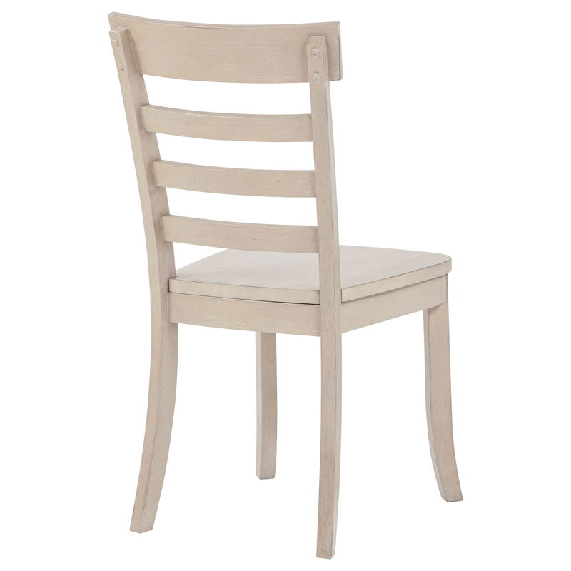 Silla lateral de comedor Orrison con respaldo de escalera y lino (juego de 2)