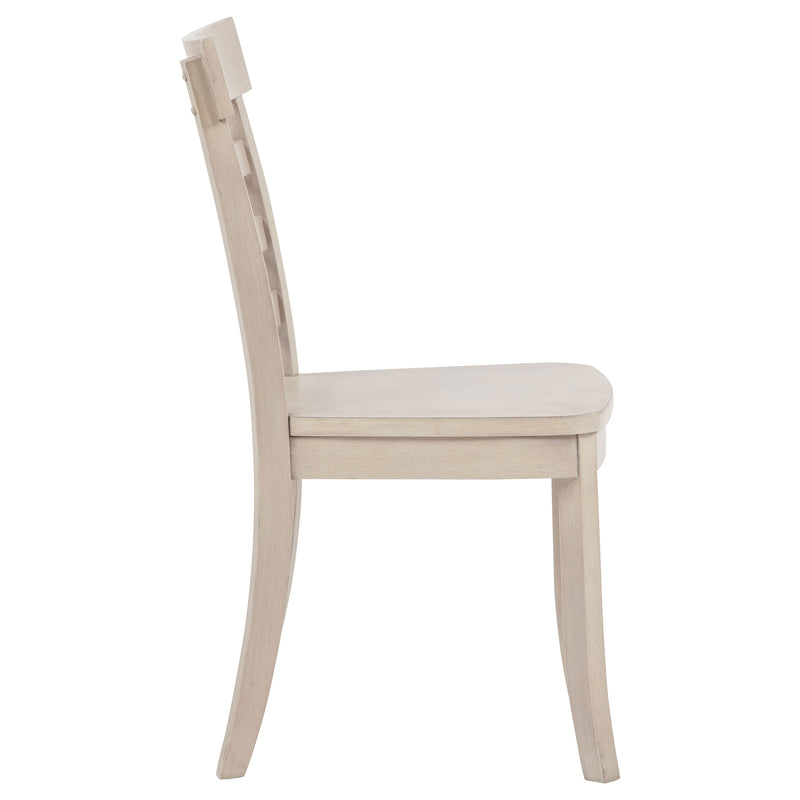 Silla lateral de comedor Orrison con respaldo de escalera y lino (juego de 2)