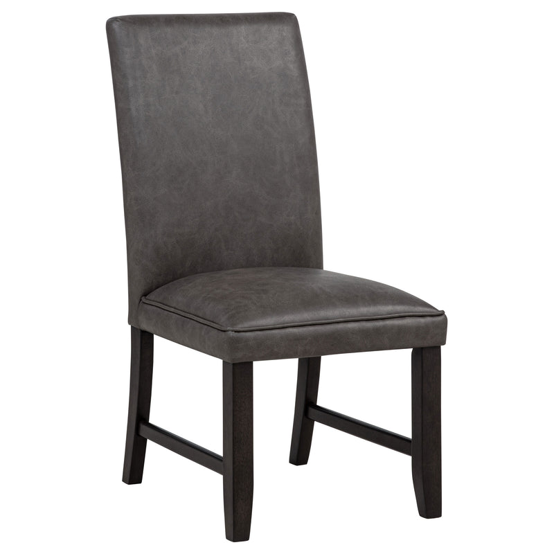 Juego de comedor Averill de 7 piezas con encimera de mármol blanco, gris oscuro y color café