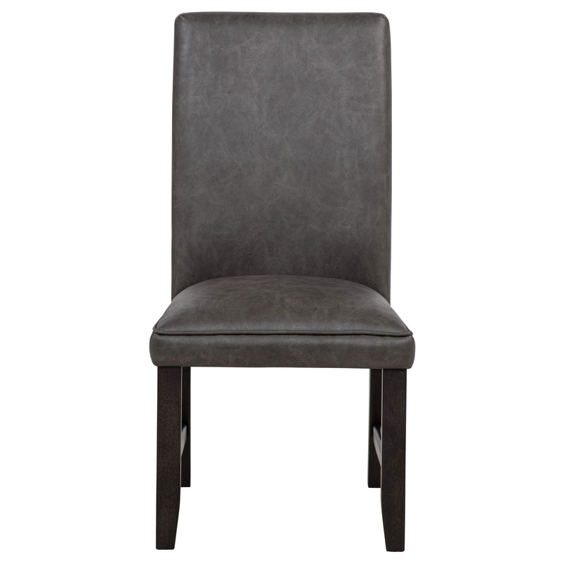 Juego de comedor Averill de 7 piezas con encimera de mármol blanco, gris oscuro y color café