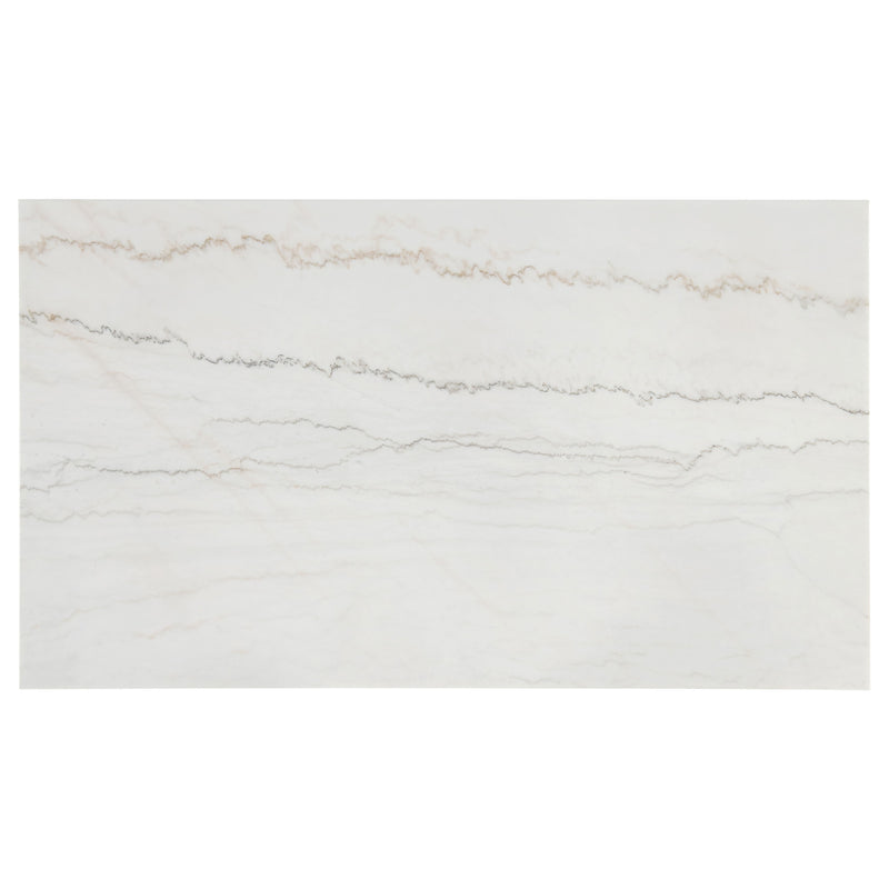 Mesa de comedor rectangular de mármol blanco de 72 pulgadas Averill, Coffee Bean