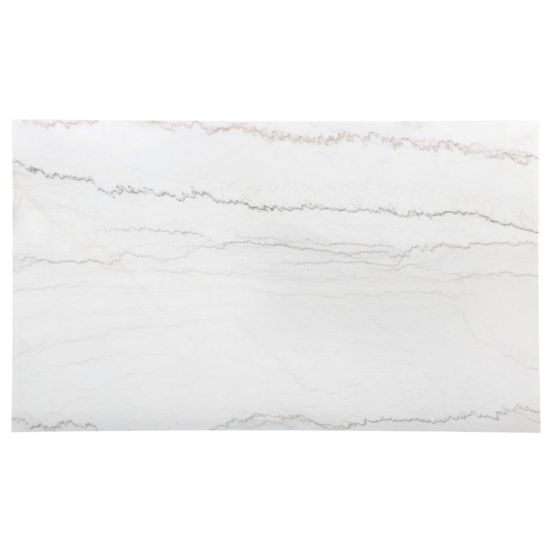 Mesa de comedor rectangular de mármol blanco de 72 pulgadas Averill, Coffee Bean