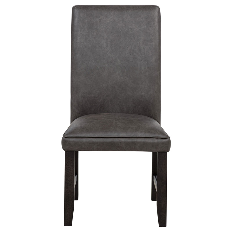 Silla auxiliar de comedor tapizada en piel sintética Averill, gris oscuro (juego de 2)