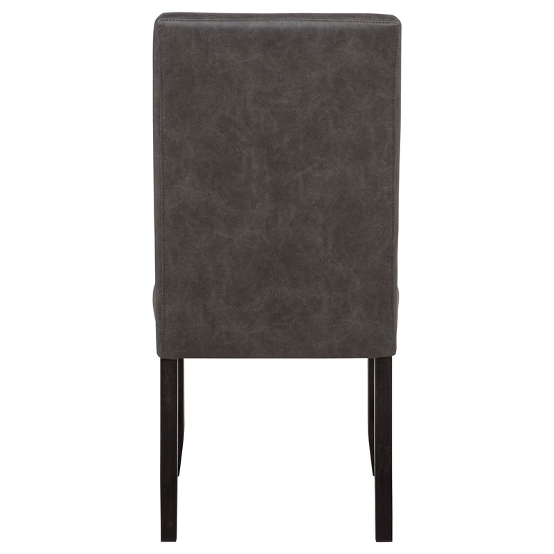 Silla auxiliar de comedor tapizada en piel sintética Averill, gris oscuro (juego de 2)
