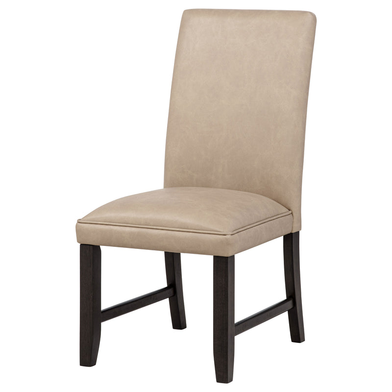 Silla auxiliar de comedor tapizada en piel sintética Averill, gris oscuro (juego de 2)