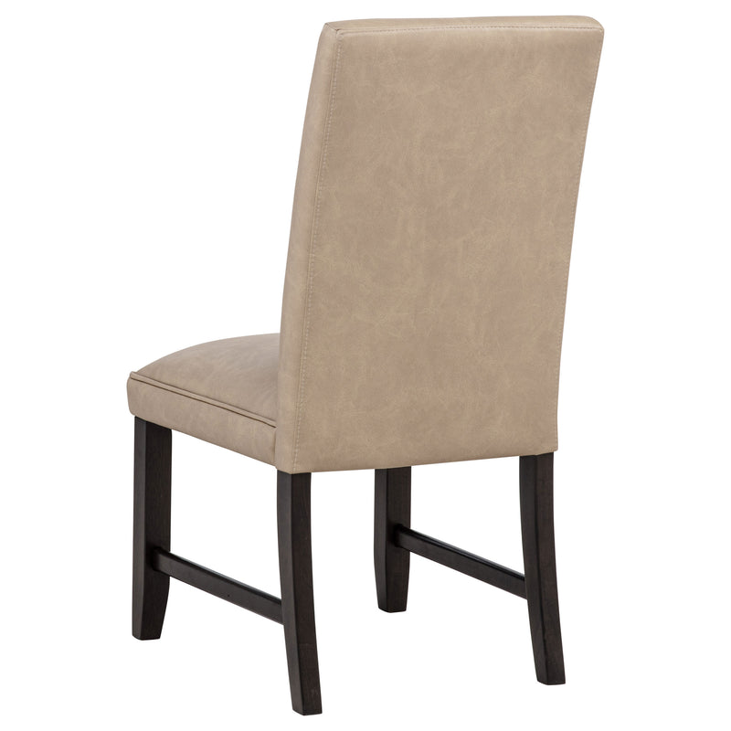 Silla auxiliar de comedor tapizada en piel sintética Averill, gris oscuro (juego de 2)