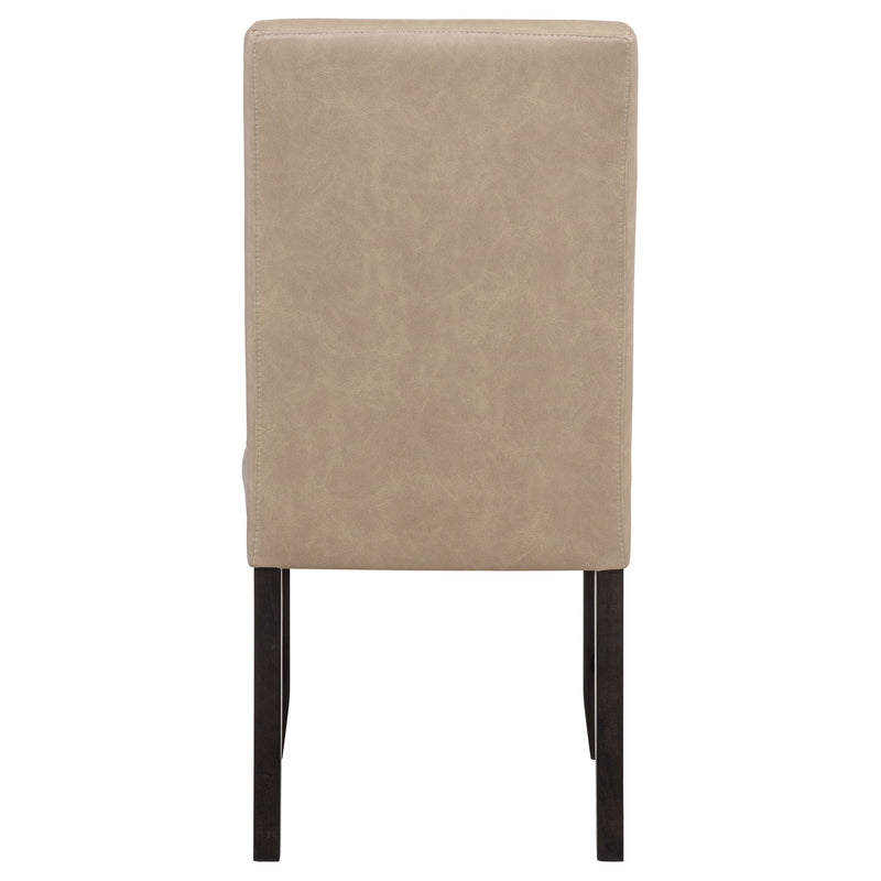 Silla auxiliar de comedor tapizada en piel sintética Averill, gris oscuro (juego de 2)