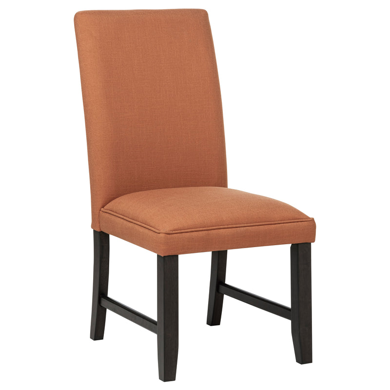 Silla auxiliar tapizada Berning Parson, naranja salmón (juego de 2)