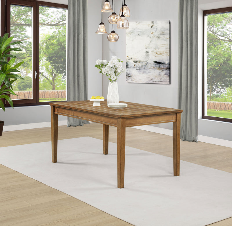 Mesa de comedor rectangular de madera Atwood, marrón cálido