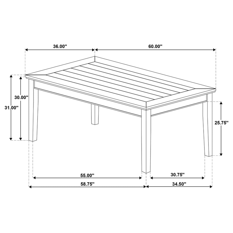 Mesa de comedor rectangular de madera Atwood, marrón cálido