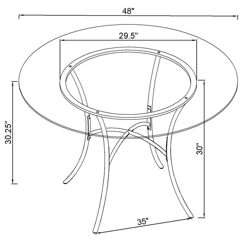 Kline Curved Metal Dining Table Base