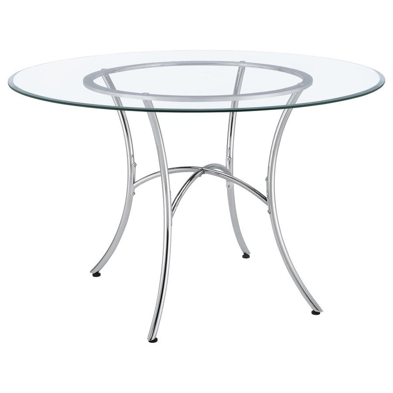 Kline 48-inch Round Glass Top Dining Table