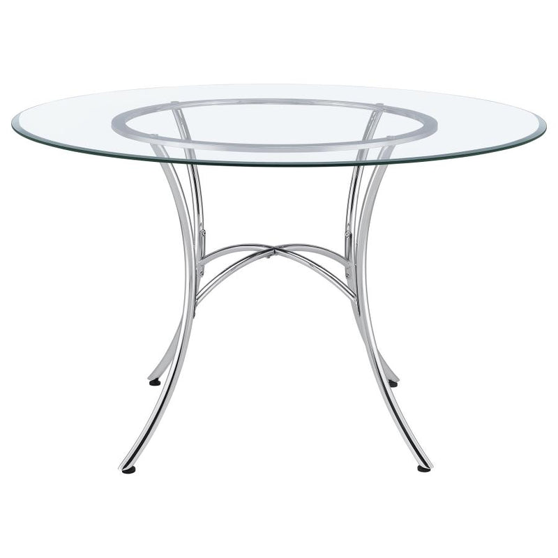 Kline 48-inch Round Glass Top Dining Table