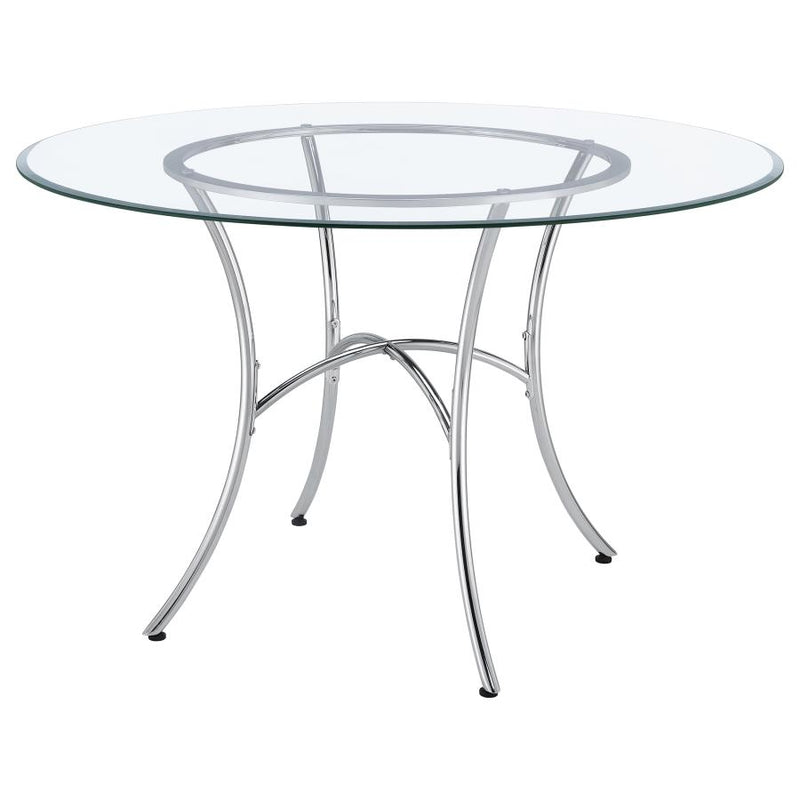 Kline 48-inch Round Glass Top Dining Table