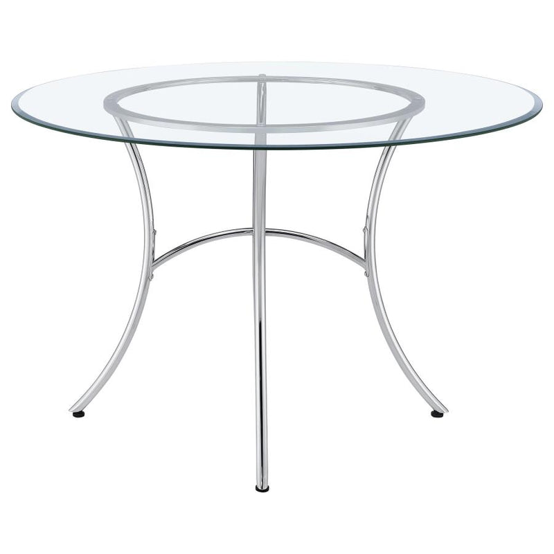Kline 48-inch Round Glass Top Dining Table