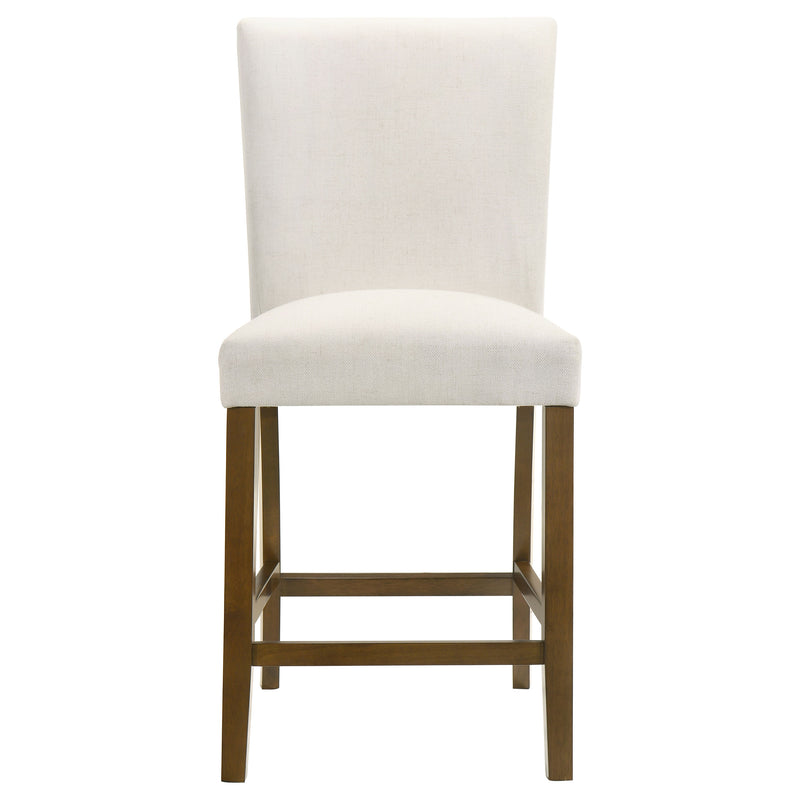 Juego de comedor Paxton de 5 piezas de altura de mostrador con tapa de cristal redonda, beige