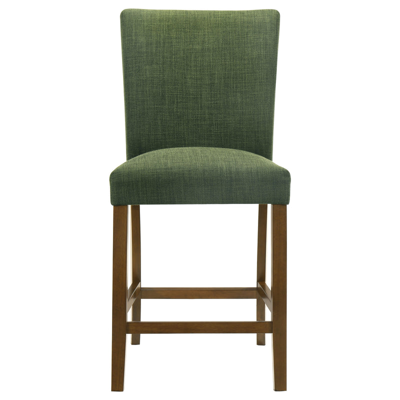 Juego de comedor Paxton de 5 piezas con tapa de cristal redonda y altura de mostrador, color verde