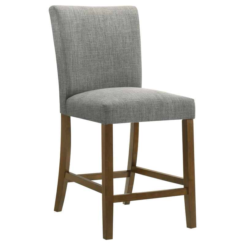 Juego de comedor Paxton de 5 piezas con tope de cristal redondo y altura de barra, gris