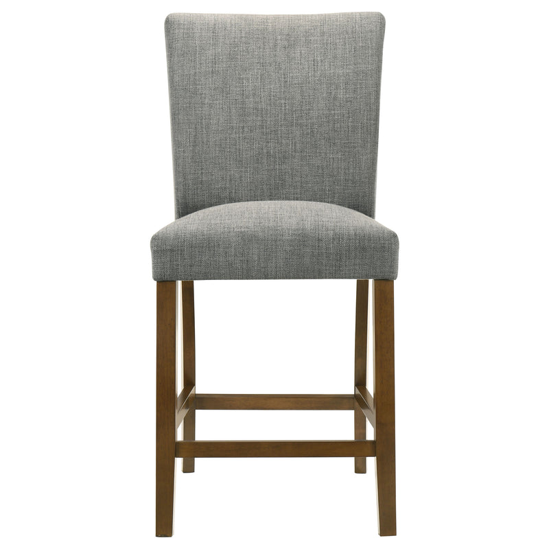 Juego de comedor Paxton de 5 piezas con tope de cristal redondo y altura de barra, gris