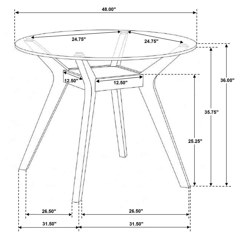 Paxton Round 48-inch Glass Top