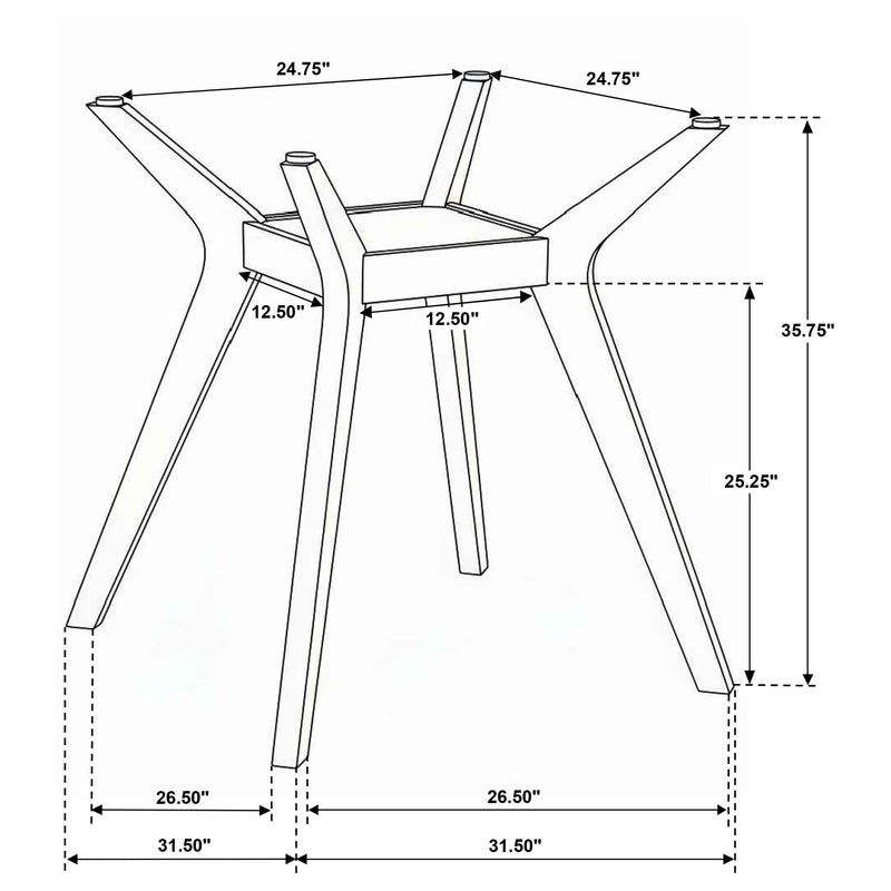 Base para mesa de comedor de altura de mostrador de madera Paxton Square, color marrón