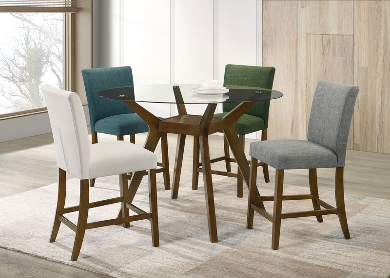 Base para mesa de comedor de altura de mostrador de madera Paxton Square, color marrón