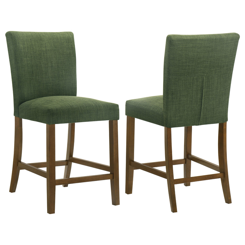 Sillas de comedor tapizadas Paxton de altura de mostrador, verdes (juego de 2)